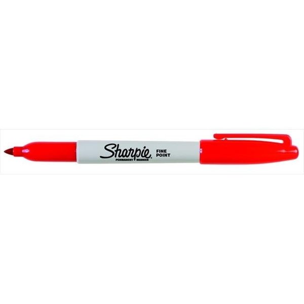 Sharpe Mfg Co Sharpie 077400 Non-Washable Quick-Drying Waterproof Permanent Marker; Red; Pack 12 77400